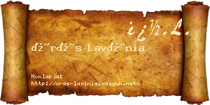 Órás Lavínia névjegykártya